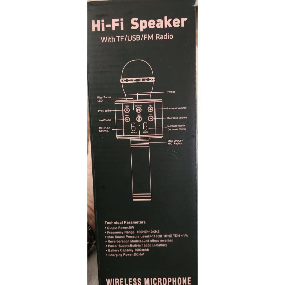 NIB Karaoke Microphone. Blue Tooth Speakers, muli-functioning, recording with ph - Picture 5 of 6